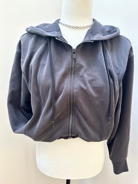 Athleta Seasoft Bubble Hem Full-Zip Hoodie | Women’s XXS | Soft Black | Tencel